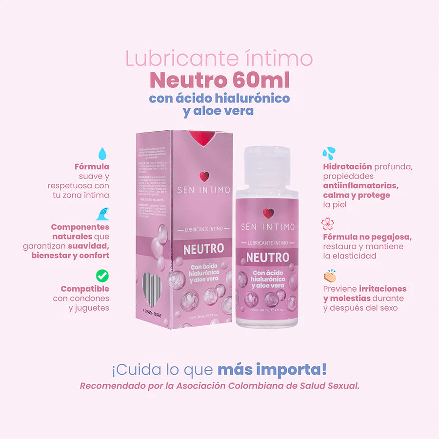 LUBRICANTE NEUTRO CON ÁCIDO HIALURÓNICO Y ALOÉ X 55 ML BY SEN ÌNTIMO