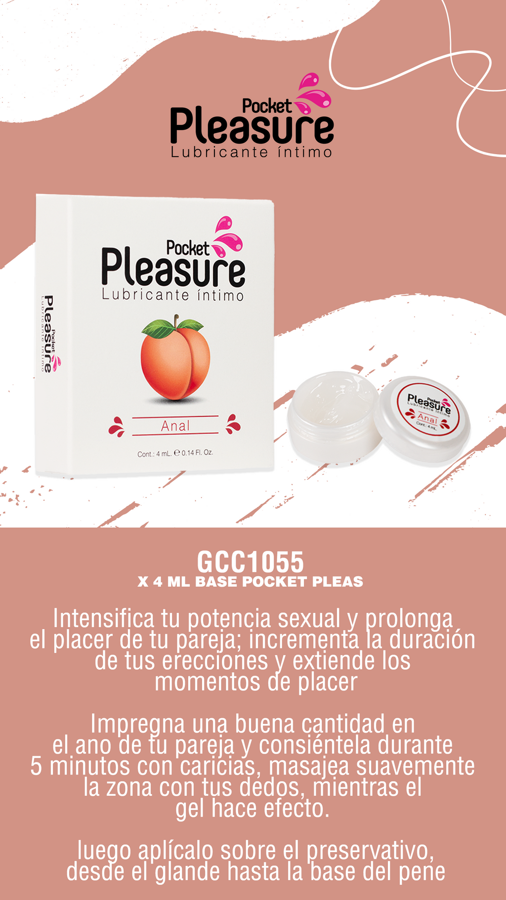 LUBRICANTE ANAL X 4 ML POCKET PLEASURE