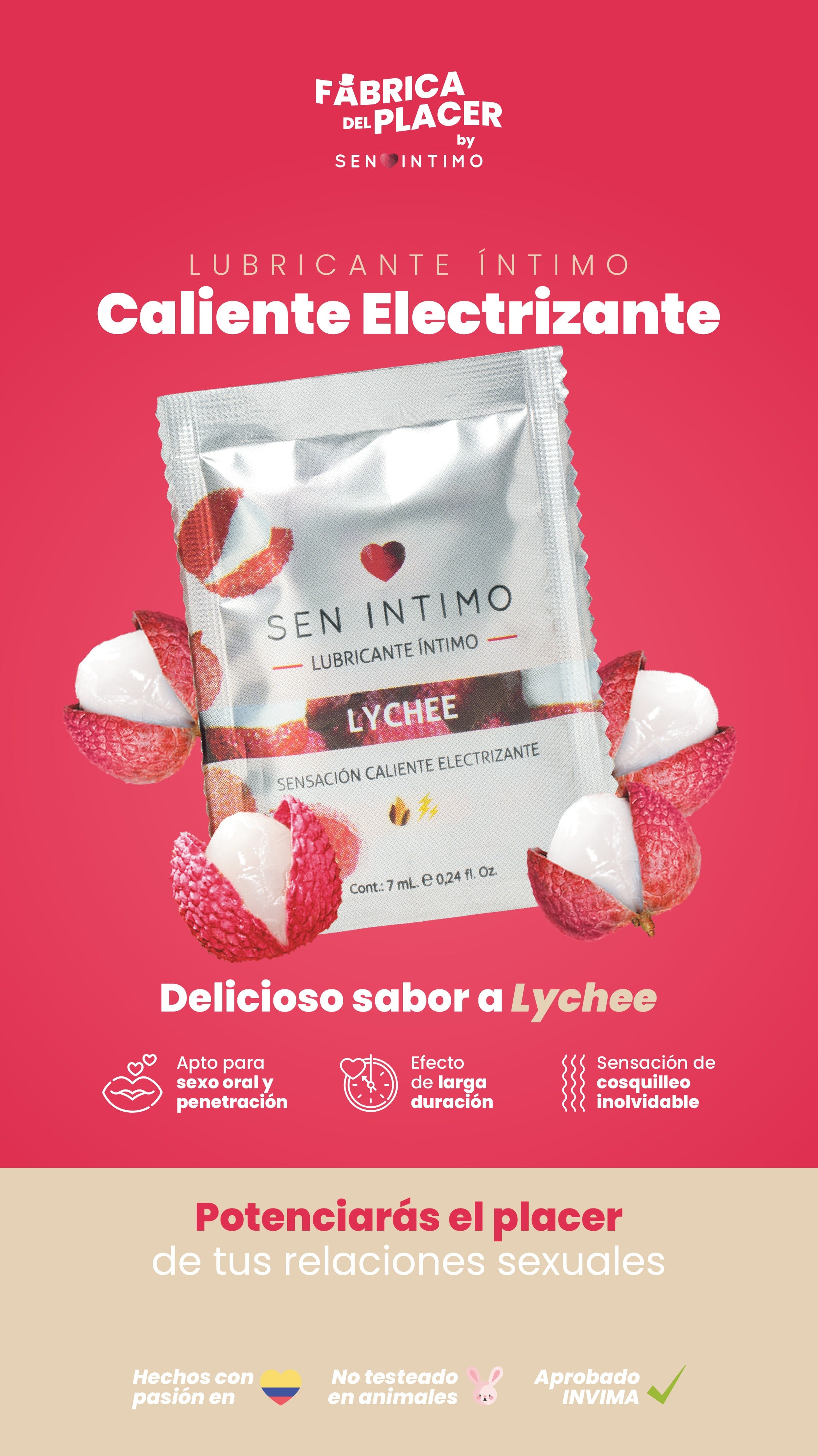 LUBRICANTE ELECTRIZANTE LYCHE X 7 ML SEN INTIMO