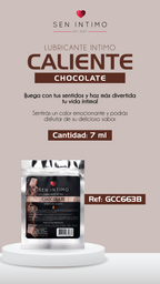 LUBRICANTE CALIENTE SACHET CHOCOLATE X 7 ML SEN INTIMO