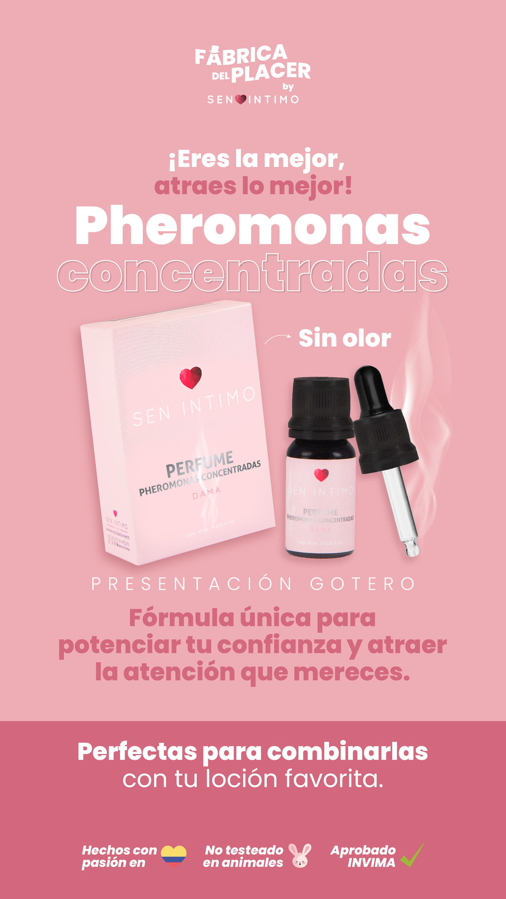 PERFUME PHEROMONA DAMA GOTERO X 10 ML SEN INTIMO