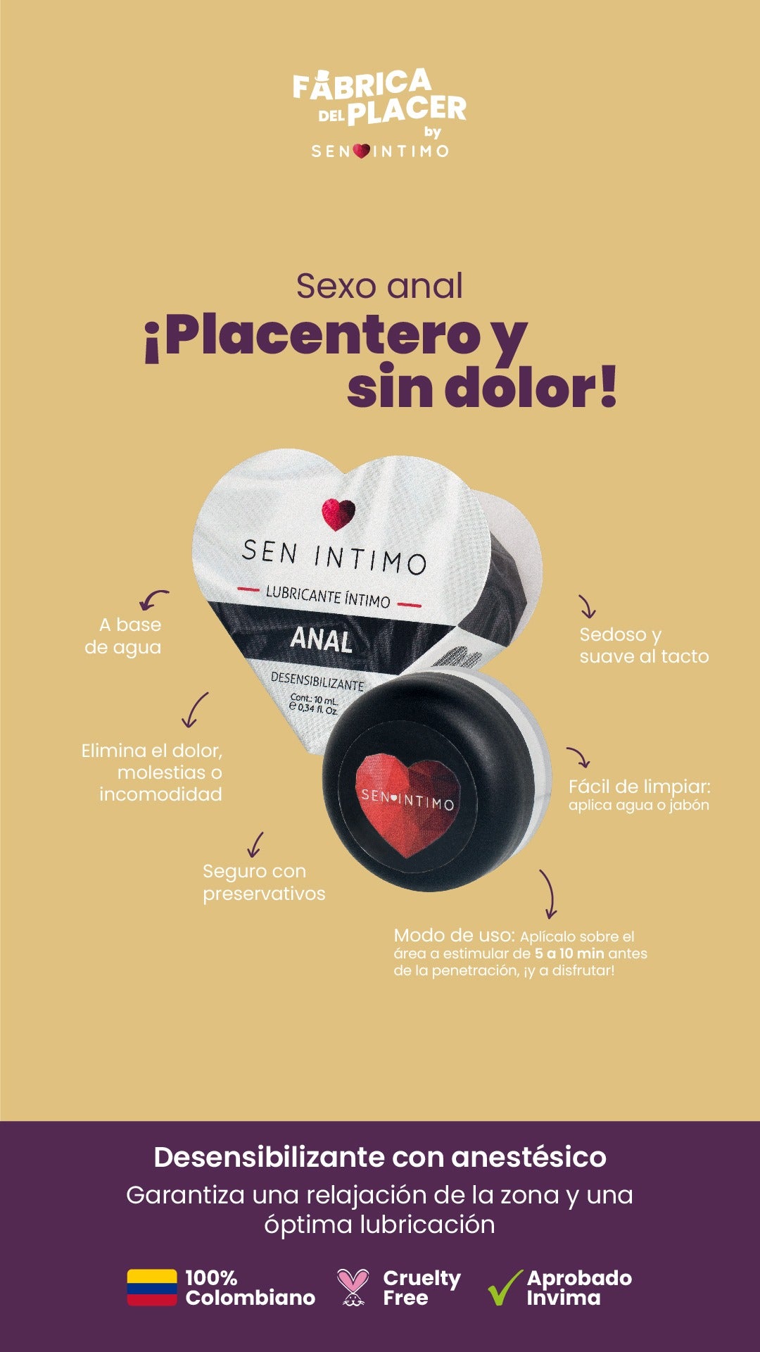 LUBRICANTE ANAL CORAZÓN X 10 ML SEN INTIMO