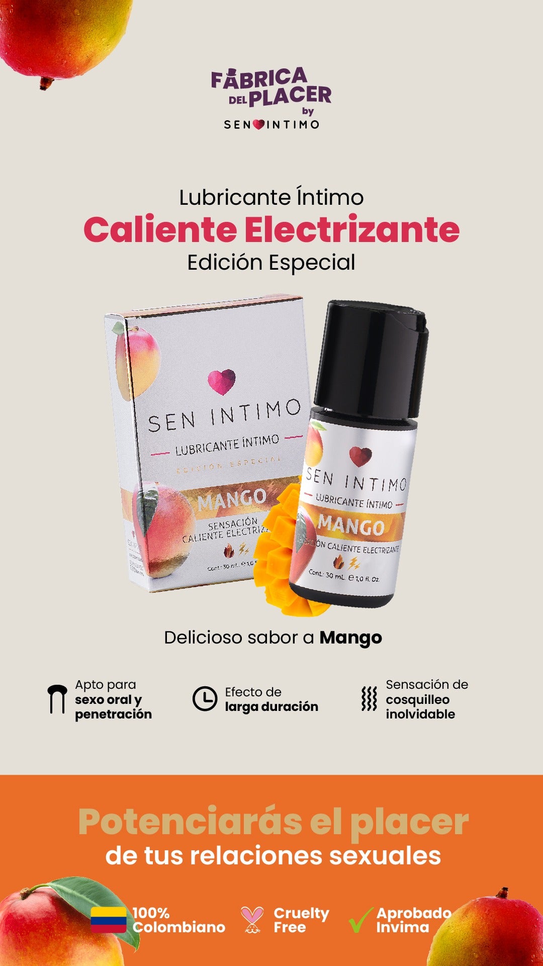 ELECTRIZANTE X 30 ML MANGO SEN INTIMO