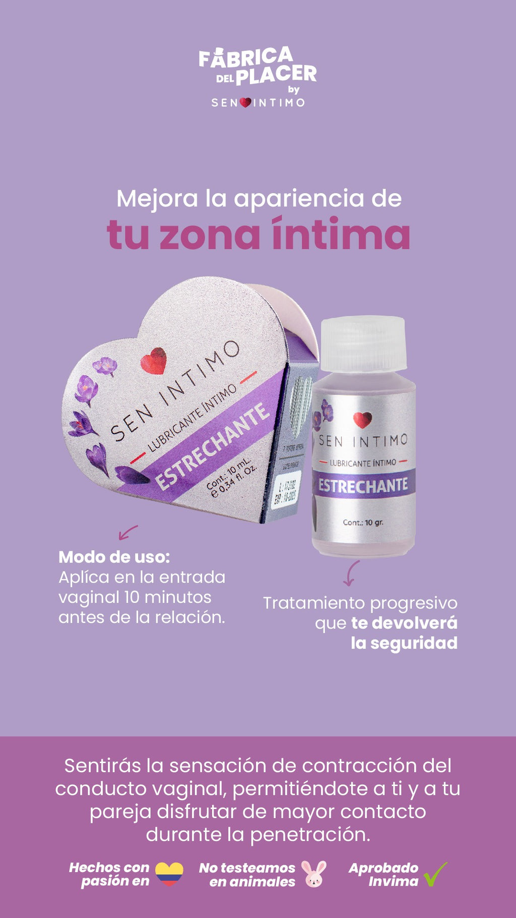 ESTRECHANTE CORAZÓN X 10 ML SEN INTIMO