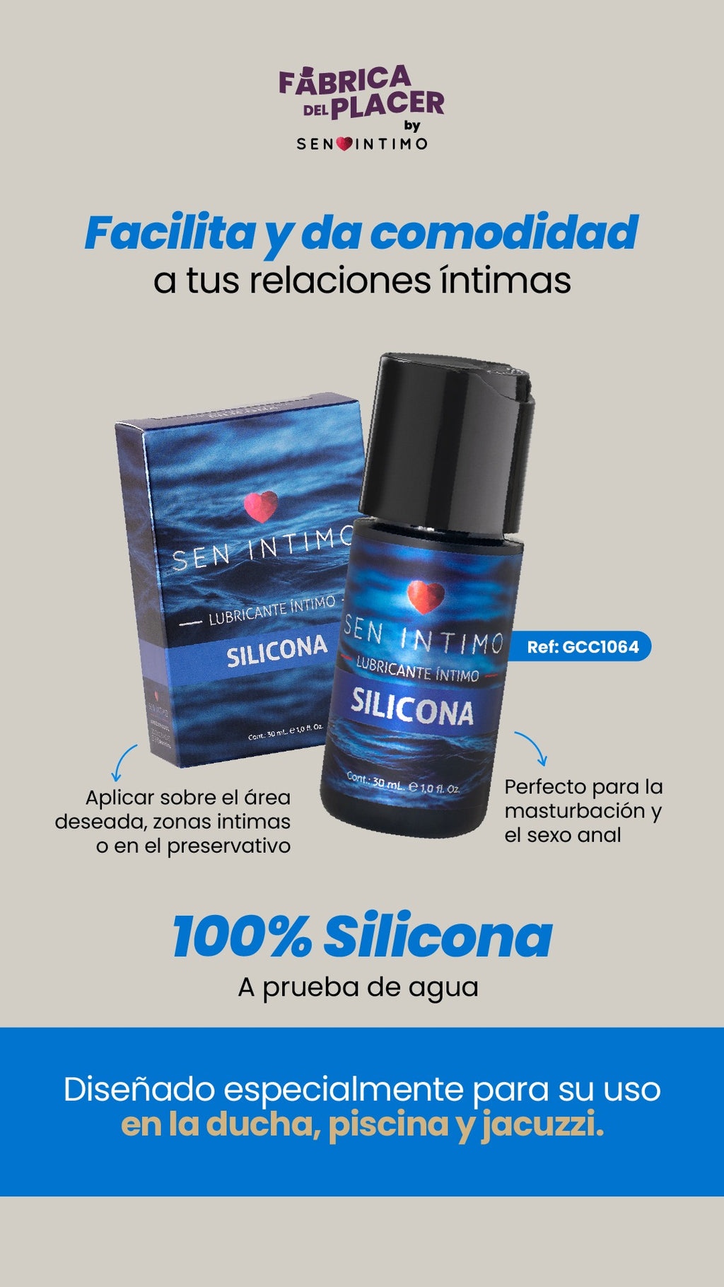 LUBRICANTE SILICONA X 30 ML SEN INTIMO